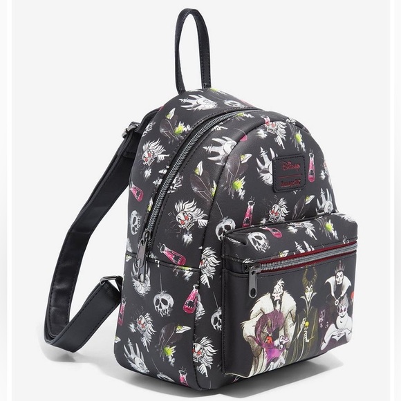 LOUNGEFLY DISNEY VILLAINS DARK Villainess MINI BACKPACK! - Picture 2 of 5